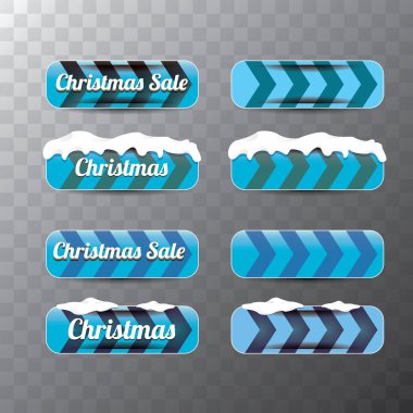 Noel vektör mavi parlak cam düğmeleri ayarlamak