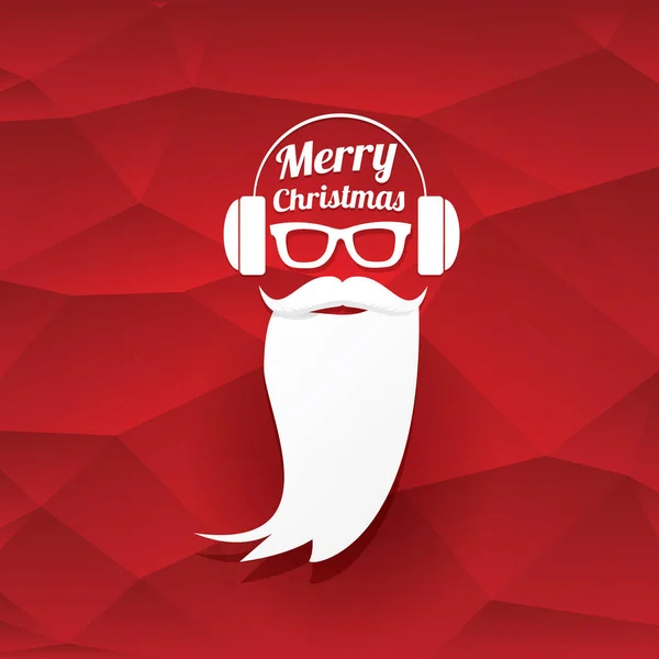 Vektor Weihnachten Hipster Weihnachtsmann Grußkarte — Stockvektor