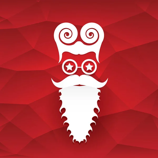 Vector Christmas hipster santa claus wenskaart — Stockvector