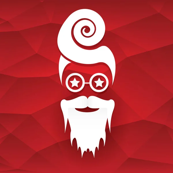 Vector Christmas hipster santa claus wenskaart — Stockvector