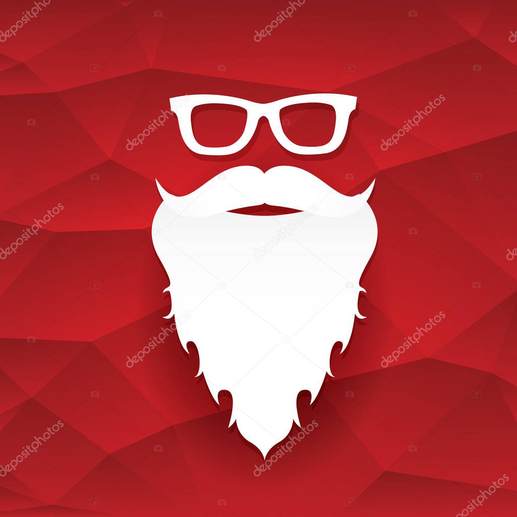 vector Christmas hipster santa claus greeting card