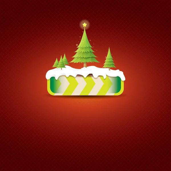 Kerst vector groene knop met kerstboom — Stockvector