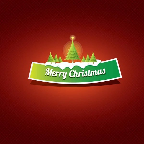 Vector de Navidad botón verde con árbol de Navidad — Vector de stock