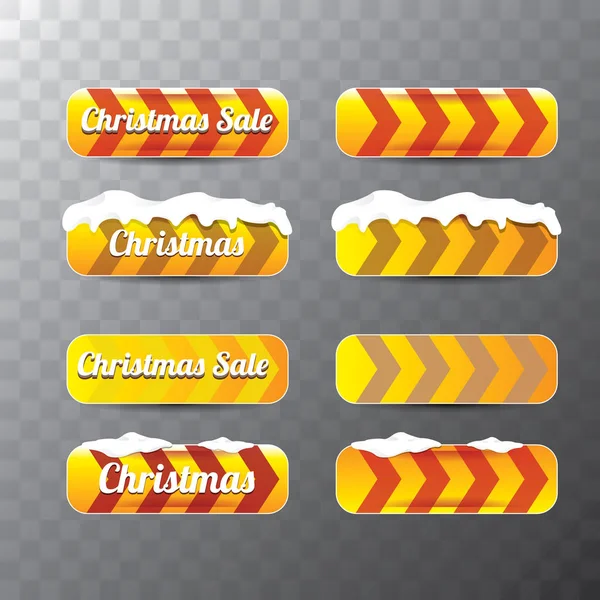 Navidad vector naranja botones brillantes conjunto — Archivo Imágenes Vectoriales