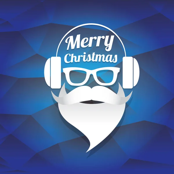 Vector Christmas hipster santa claus wenskaart — Stockvector