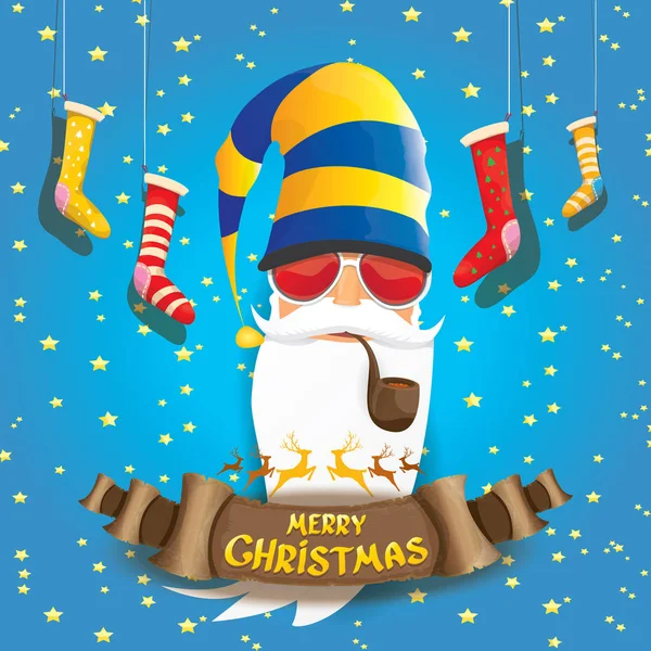 Vector rock n roll santa claus — Vector de stock