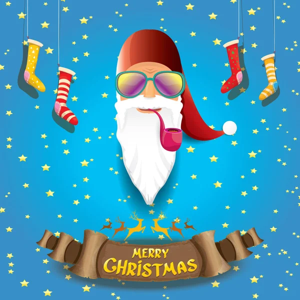 Vector rock n roll santa claus — Vector de stock