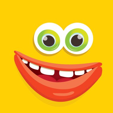 turuncu vektör komik canavar yüz.