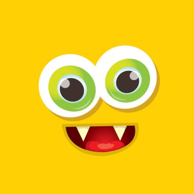 turuncu vektör komik canavar yüz.