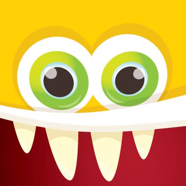 turuncu vektör komik canavar yüz.