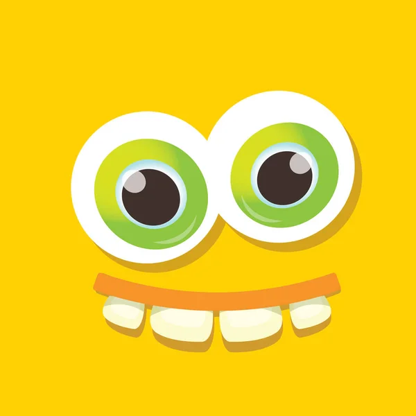 Vector oranje grappige monster gezicht. — Stockvector