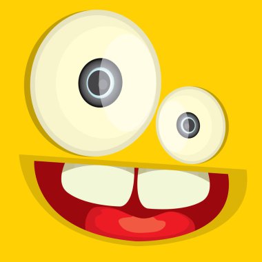 Canavar yüz vektör illüstrasyonu