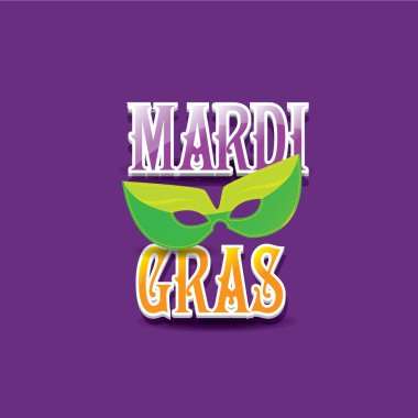 maske ve metin Mardi gras vektör arka plan