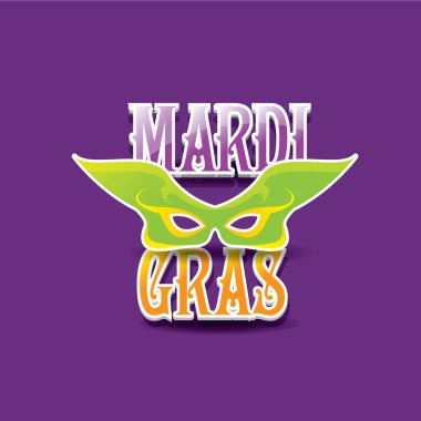 maske ve metin Mardi gras vektör arka plan