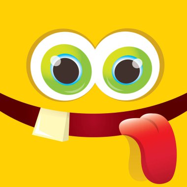 turuncu vektör komik canavar yüz.