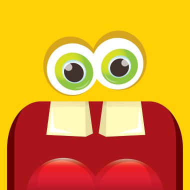 turuncu vektör komik canavar yüz.