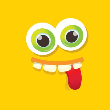 turuncu vektör komik canavar yüz.