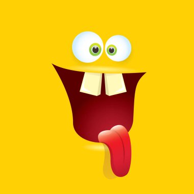 turuncu vektör komik canavar yüz.