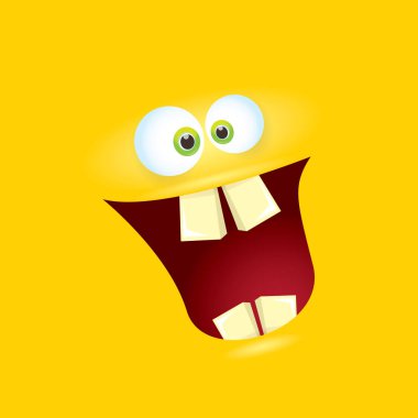 turuncu vektör komik canavar yüz.