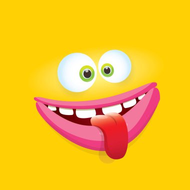 turuncu vektör komik komik canavar yüz.