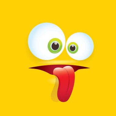 turuncu vektör komik komik canavar yüz.