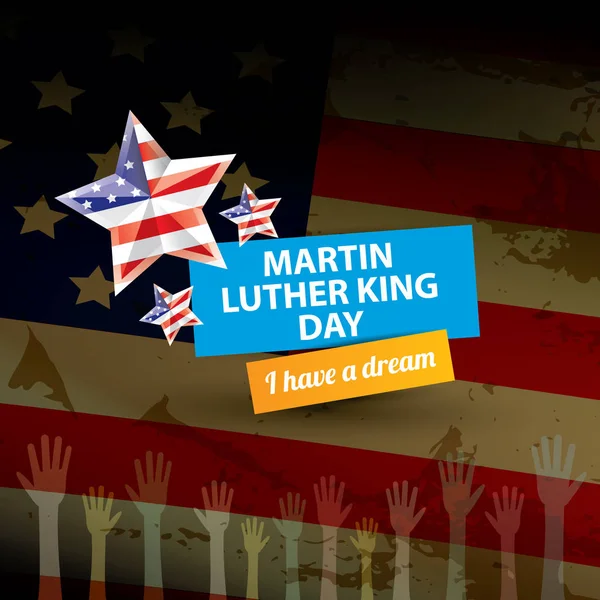 Vector Martin Luther King día nosotros etiqueta o etiqueta — Vector de stock