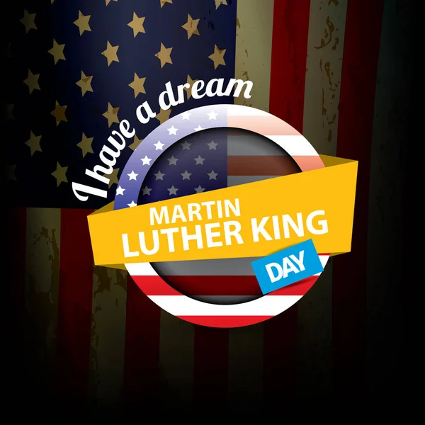 Vector Martin Luther King día nosotros etiqueta o etiqueta — Vector de stock