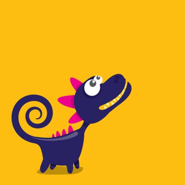 Vektör karikatür komik ejderha. Çizgi film dinozor.