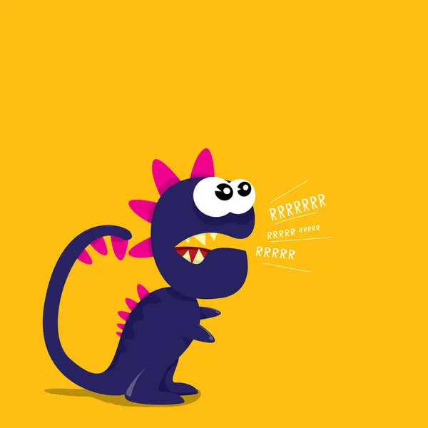 Vector desenho animado dragão engraçado. Dinossauro dos desenhos animados . — Vetor de Stock