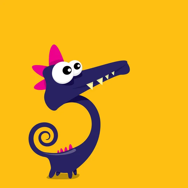 Vector desenho animado dragão engraçado. Dinossauro dos desenhos animados . —  Vetores de Stock