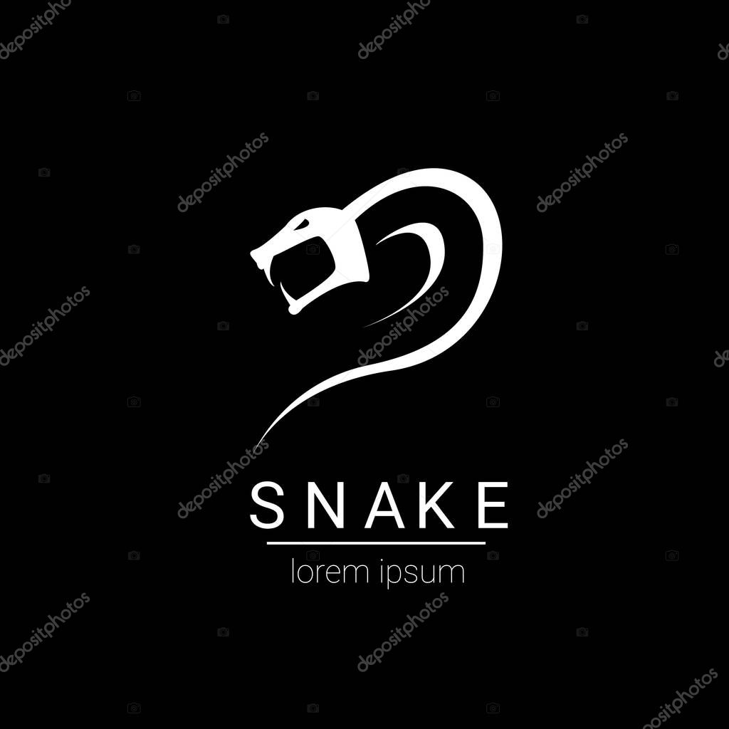 Vector snake simple logo design element. danger snake icon. viper symbol