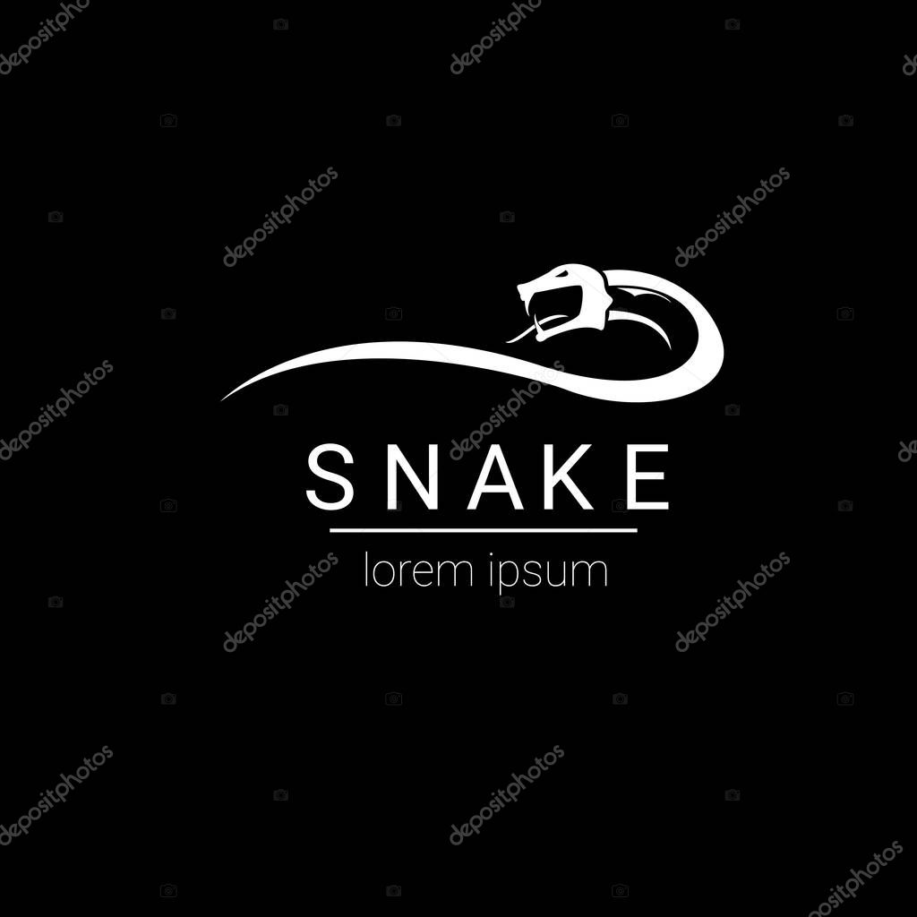 Vector snake simple logo design element. danger snake icon. viper symbol