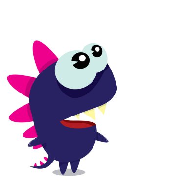 Vektör karikatür komik ejderha. Çizgi film dinozor.