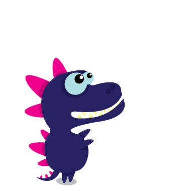 Vektör karikatür komik ejderha. Çizgi film dinozor.