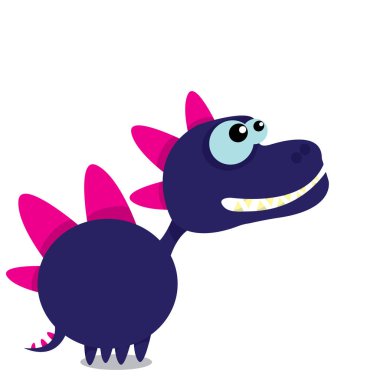 Vektör karikatür komik ejderha. Çizgi film dinozor.