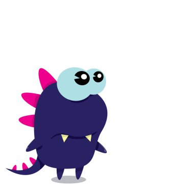 Vektör karikatür komik ejderha. Çizgi film dinozor.