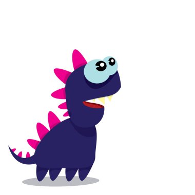 Vektör karikatür komik ejderha. Çizgi film dinozor.