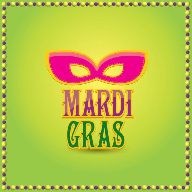 maske ve metin Mardi gras vektör arka plan