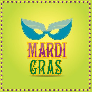maske ve metin Mardi gras vektör arka plan