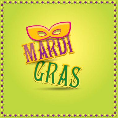 maske ve metin Mardi gras vektör arka plan