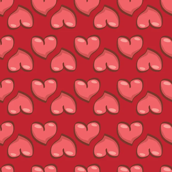 Vector seamless heart pattern love background — Stock Vector