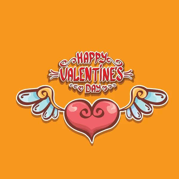 Sevgililer günü karikatür tarzı kalp etiket vektör — Stok Vektör
