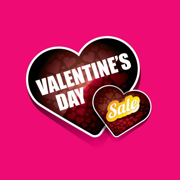 Walentynki serca tag sprzedaż na różowym tle — Wektor stockowy