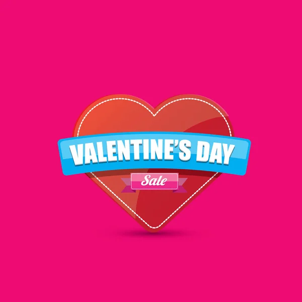 Etiqueta venta corazón día de San Valentín aislado en rosa — Archivo Imágenes Vectoriales