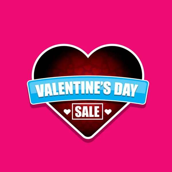 Valentinstag Herz Verkauf Tag isoliert auf rosa — Stockvektor