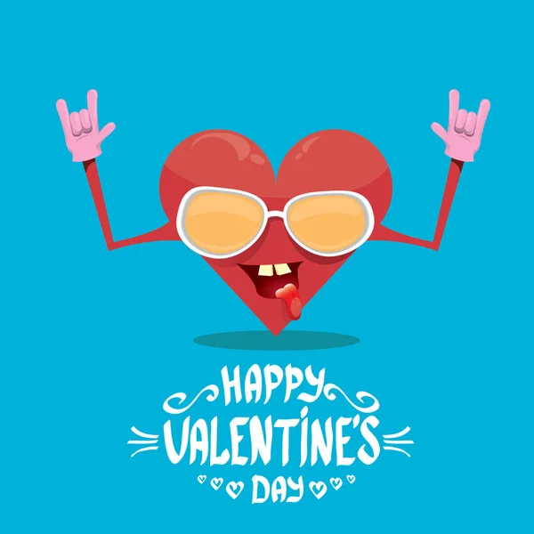Vetor valentines cartão de dia com coração de desenho animado —  Vetores de Stock