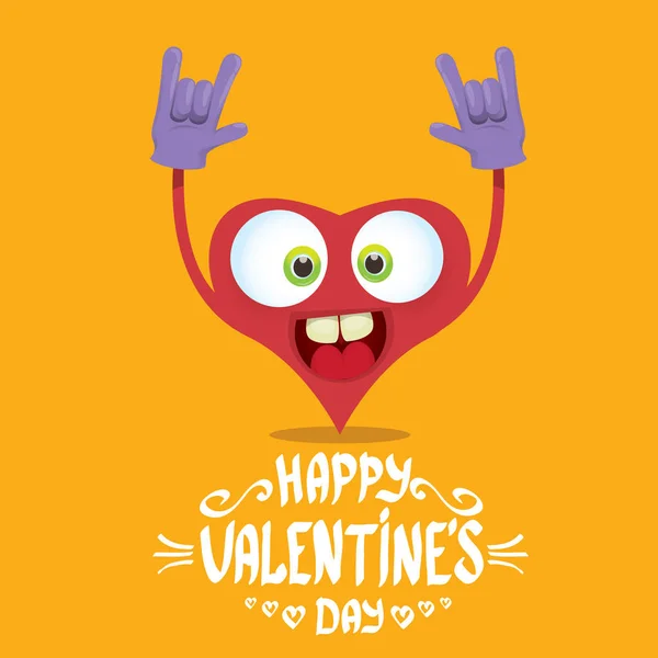 Tarjeta de día de San Valentín vector con corazón de dibujos animados — Vector de stock