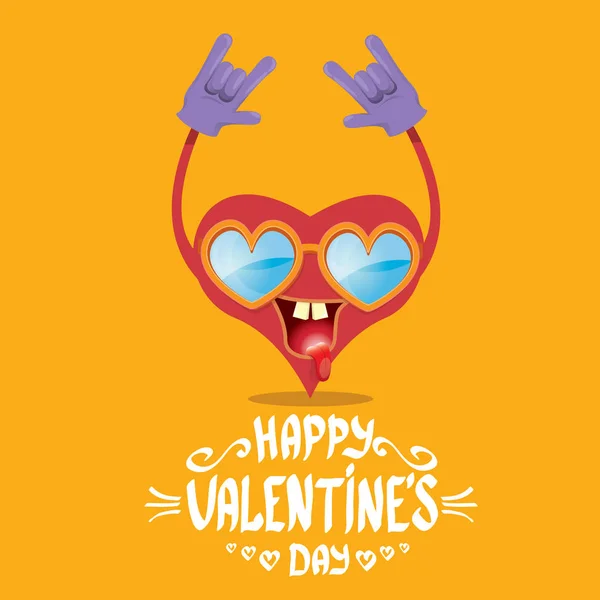Tarjeta de día de San Valentín vector con corazón de dibujos animados — Vector de stock