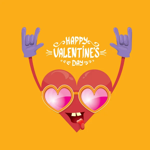 Vector valentines day card with cartoon heart — Stock Vector