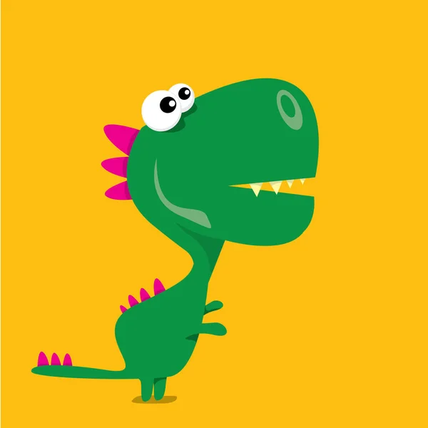Vector desenho animado dragão engraçado. Dinossauro dos desenhos animados . — Vetor de Stock